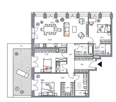 Продажа квартиры площадью 144.2 м² 2 этаж в Квартал Lucky по адресу Пресня, 2-я Звенигородская ул. 12